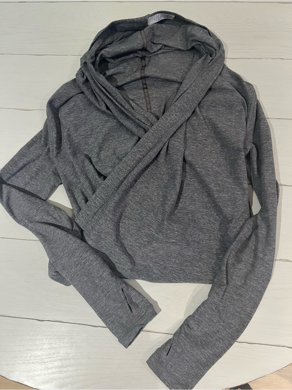 Ivivva Heather Gray Cowl Hooded Wrap Sweater
